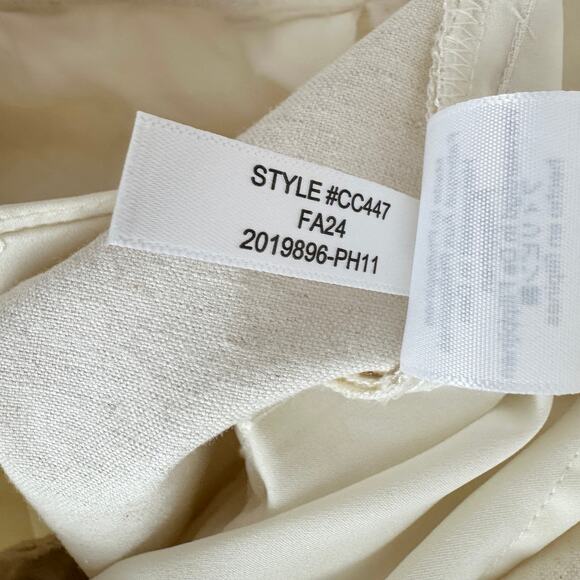 J.Crew Full Length Wide Leg Trouser Cotton Linen Blend Ivory Relaxed US 6 NWT - Picture 14 of 15